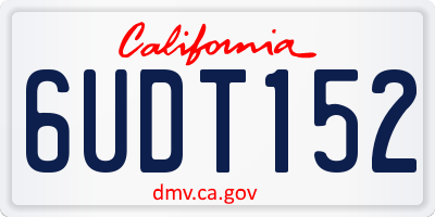 CA license plate 6UDT152