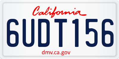 CA license plate 6UDT156