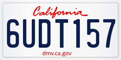 CA license plate 6UDT157