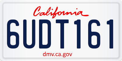 CA license plate 6UDT161