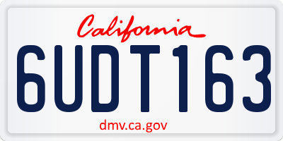 CA license plate 6UDT163