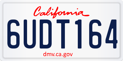CA license plate 6UDT164
