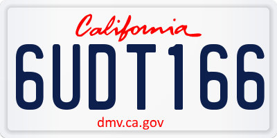 CA license plate 6UDT166