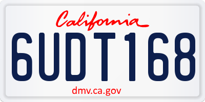CA license plate 6UDT168