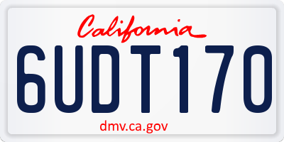 CA license plate 6UDT170