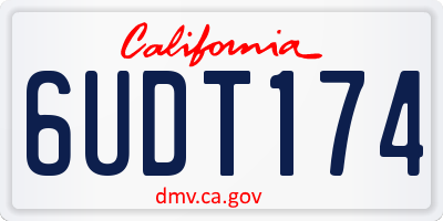 CA license plate 6UDT174