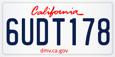 CA license plate 6UDT178
