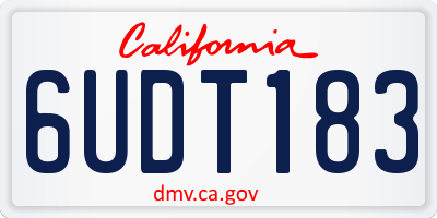 CA license plate 6UDT183