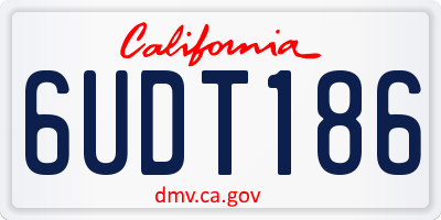 CA license plate 6UDT186