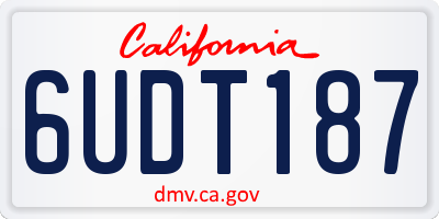 CA license plate 6UDT187