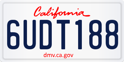 CA license plate 6UDT188