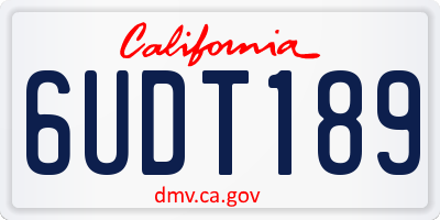 CA license plate 6UDT189