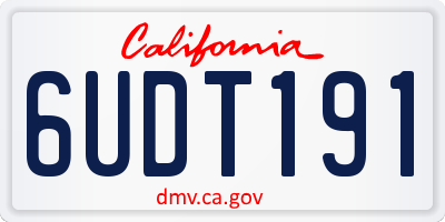 CA license plate 6UDT191