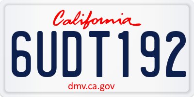 CA license plate 6UDT192