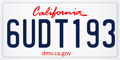 CA license plate 6UDT193