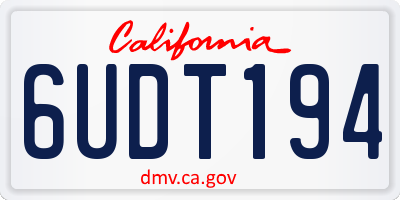 CA license plate 6UDT194