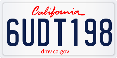 CA license plate 6UDT198