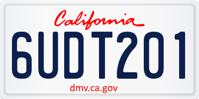 CA license plate 6UDT201