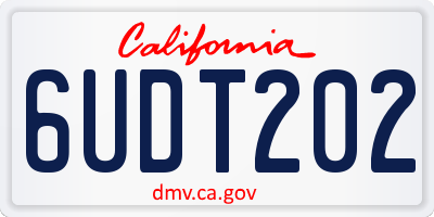 CA license plate 6UDT202