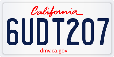 CA license plate 6UDT207