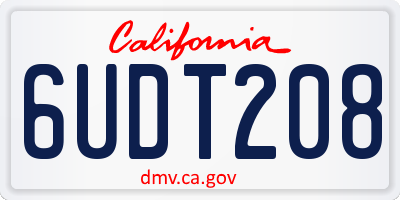 CA license plate 6UDT208