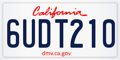 CA license plate 6UDT210