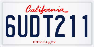 CA license plate 6UDT211