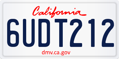 CA license plate 6UDT212