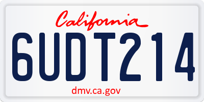 CA license plate 6UDT214