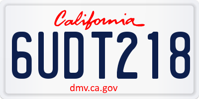 CA license plate 6UDT218
