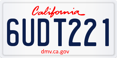 CA license plate 6UDT221
