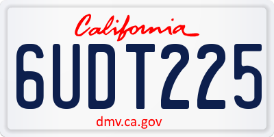 CA license plate 6UDT225