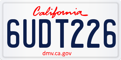 CA license plate 6UDT226