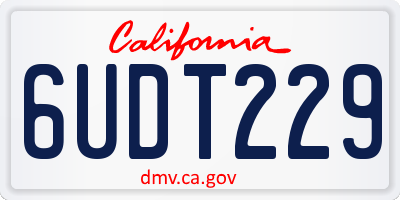 CA license plate 6UDT229