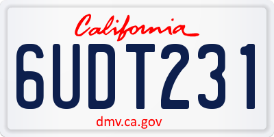 CA license plate 6UDT231