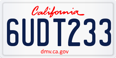 CA license plate 6UDT233