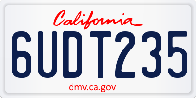 CA license plate 6UDT235