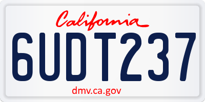 CA license plate 6UDT237