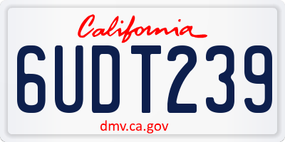 CA license plate 6UDT239