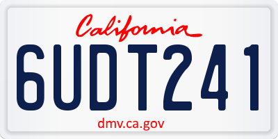 CA license plate 6UDT241