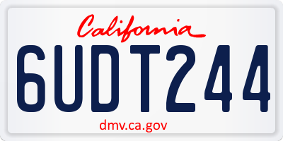 CA license plate 6UDT244
