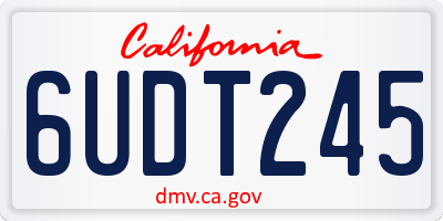 CA license plate 6UDT245