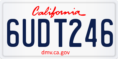 CA license plate 6UDT246