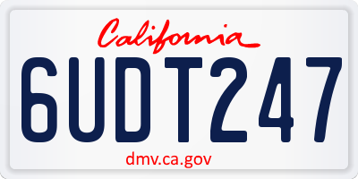 CA license plate 6UDT247