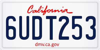 CA license plate 6UDT253