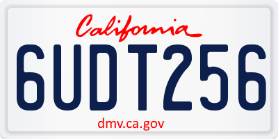 CA license plate 6UDT256