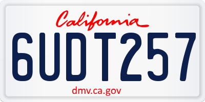 CA license plate 6UDT257