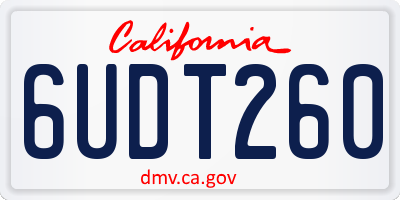 CA license plate 6UDT260