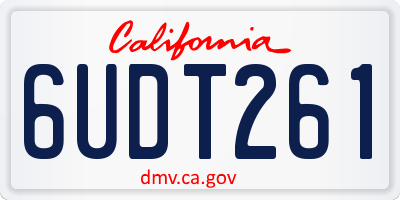CA license plate 6UDT261