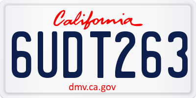CA license plate 6UDT263